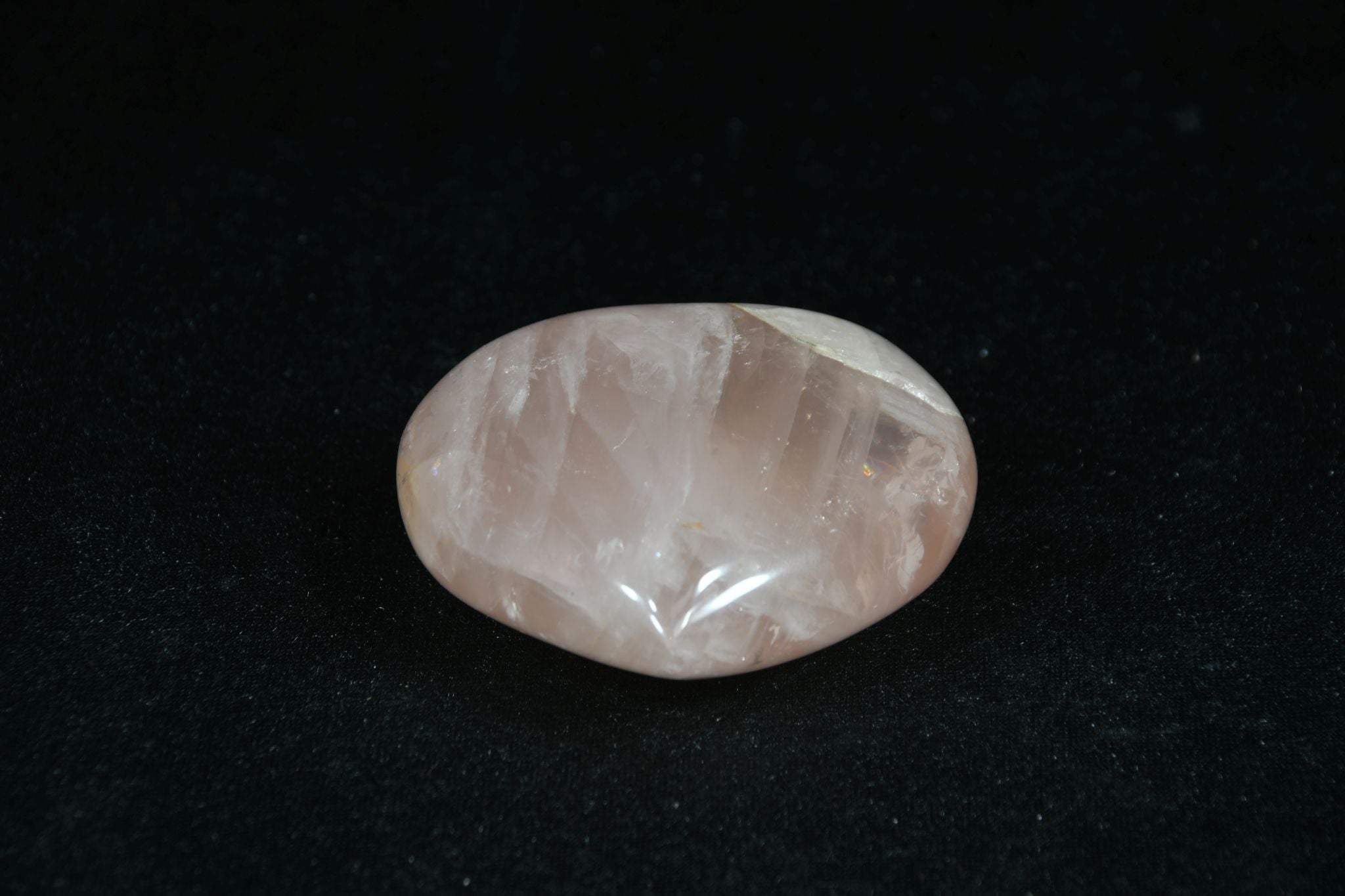 Rosenquarz Handschmeichler elliptisch