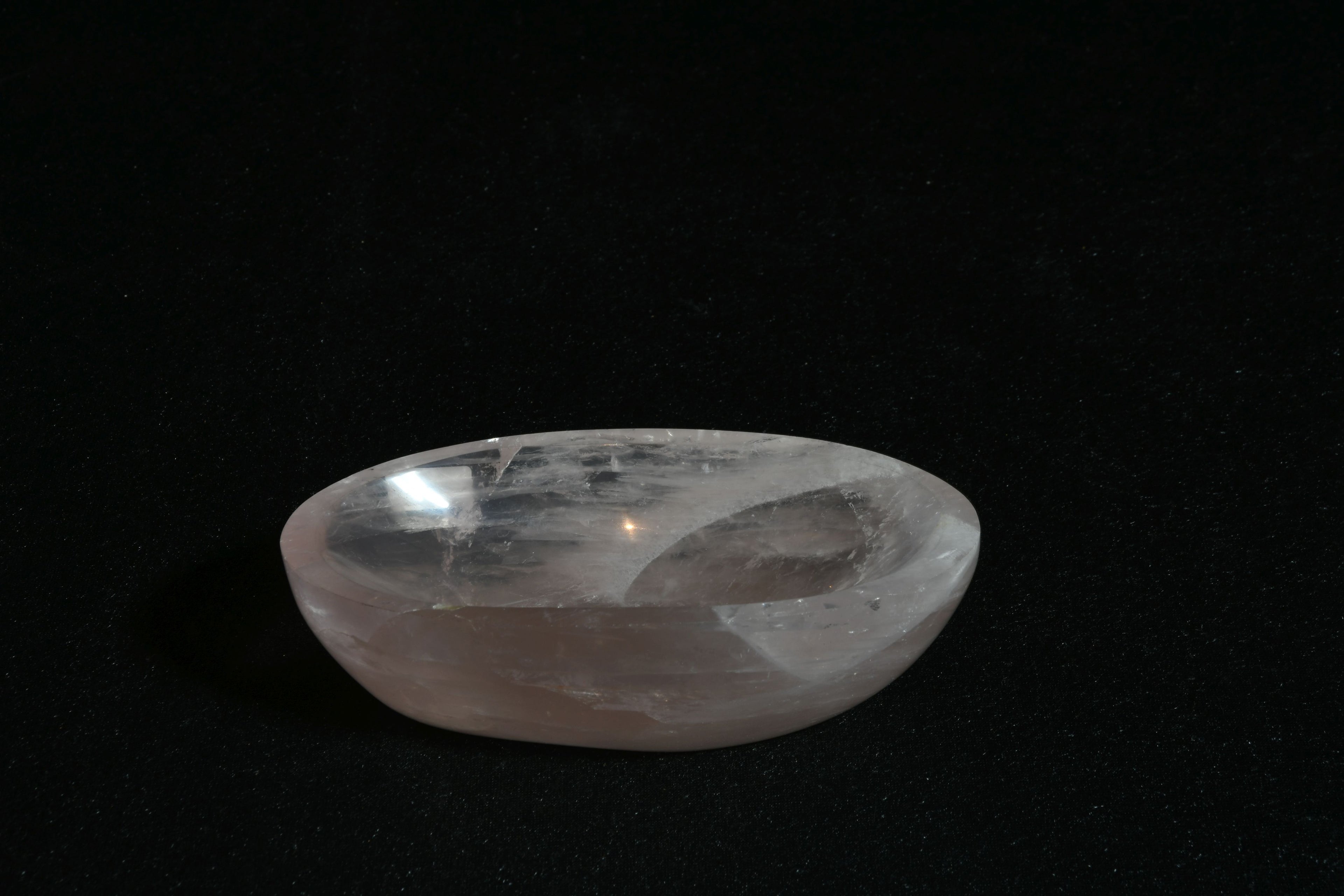 Rosenquarz Schale klein klar