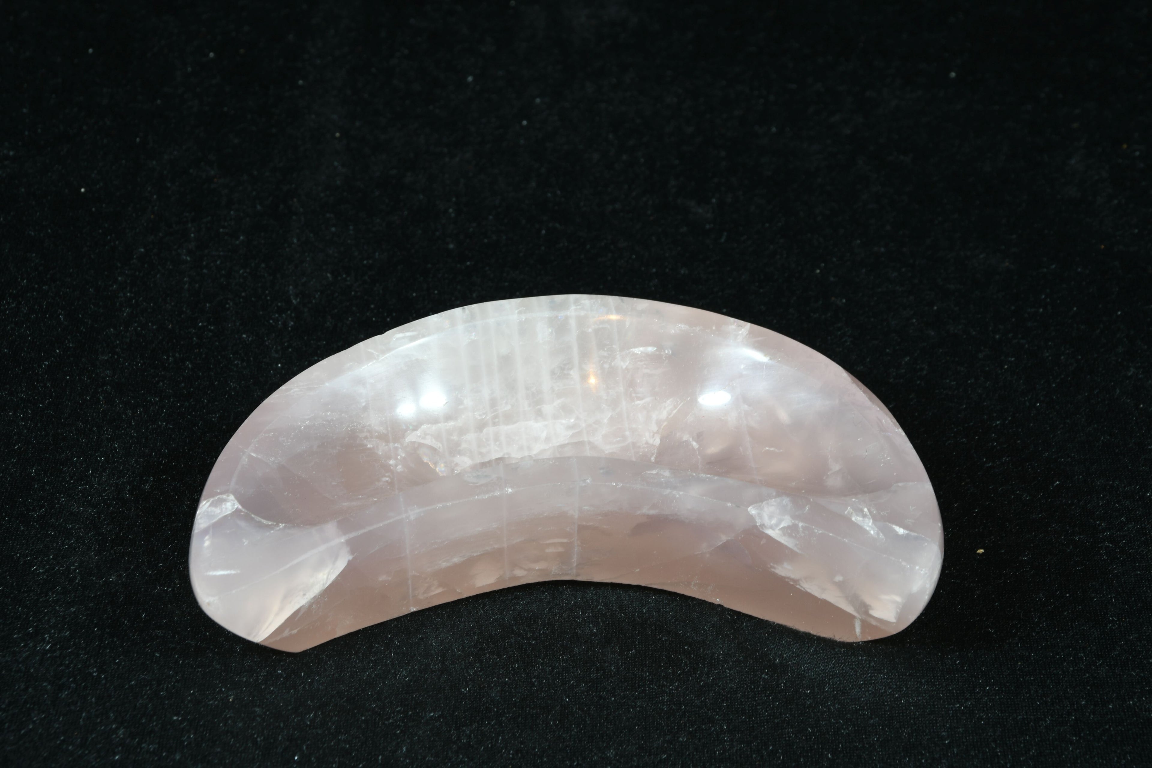 Rosenquarz Halbmond Schale